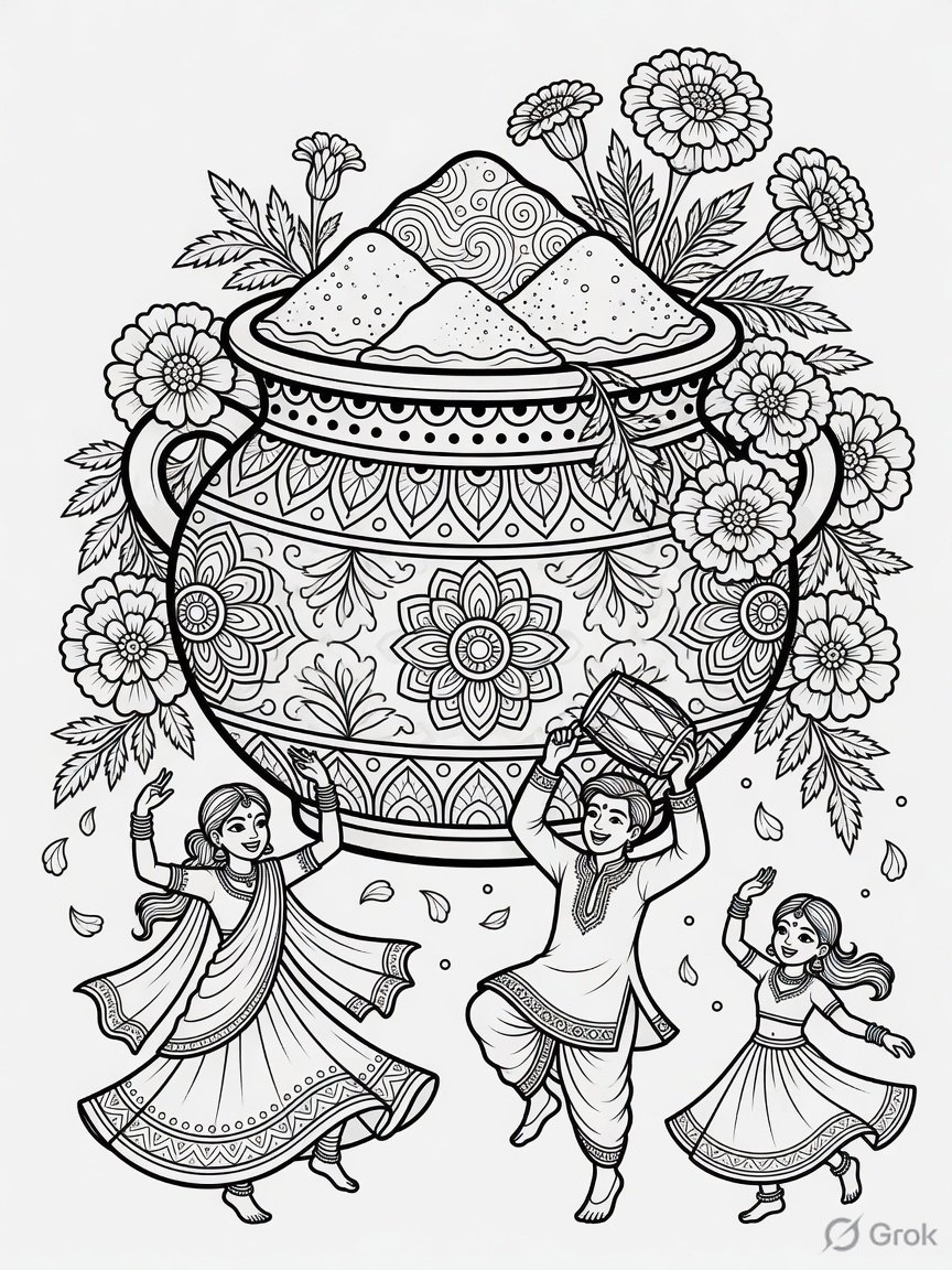 Blank Holi photos for drawing